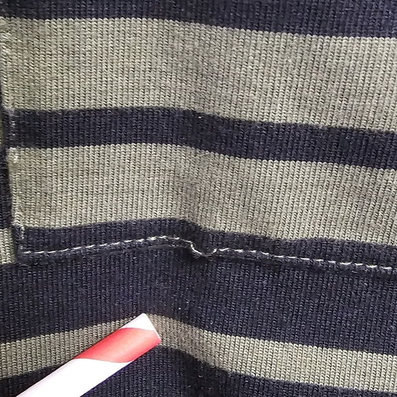 Lauren Ralph Lauren Green Olive and Black Stripe Long Sleeve Shirt Academia - Picture 3 of 8